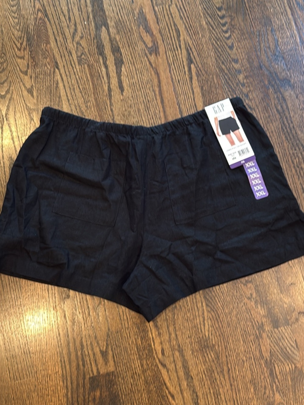 GAP Black Women's Elastic Waist Shorts linen size XXL